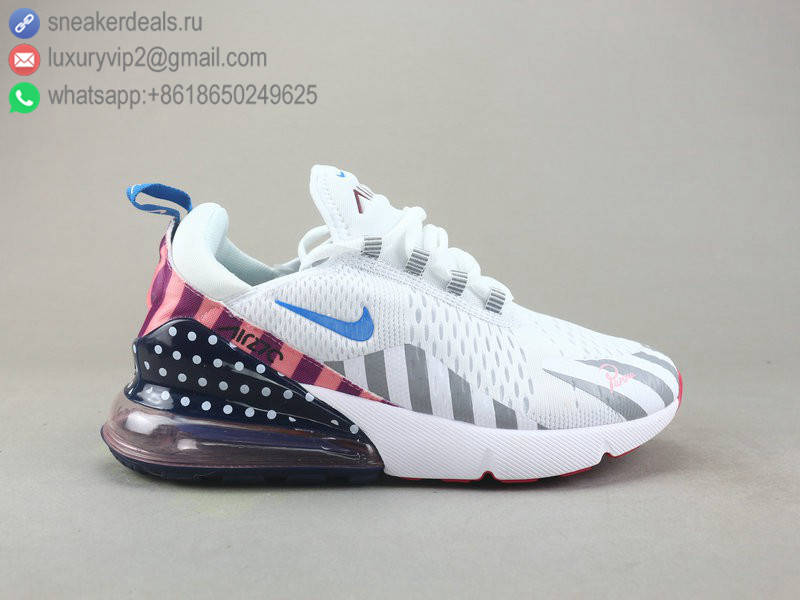 NIKE AIR MAX 270 FLYKNIT WHITE PINK UNISEX RUNNING SHOES